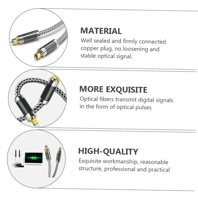 OSALADI Optical Audio Cable High Fidelity for Amplifiers Speakers Wear-Resistant