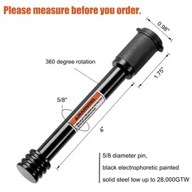 CZC AUTO Pasador de bloqueo para receptor de enganche de remolque con llave igual que 2 unidades de 5/8 pulgadas de diámetro, 10 cm, pin negro súper largo para enganches de clase III IV para enganche de bicicleta, charola de bola, cuerda de remolque para