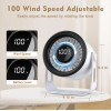 Desk Fans Small Quiet, 100 Speeds Rechargeable Fan Portable, 4000mAh