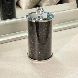 SVRCK Exquisite Glass Canister with Gift Box, Elegant Black Design, Versatile Storage Solution