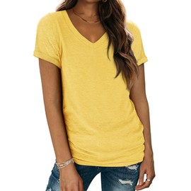 Womens Tops Basic Tees t-Shirts Trendy Fashion Cruise Comfy Soft Workout Casual Summer Outfits Spring Clothes 2024 Loungewear Yellow