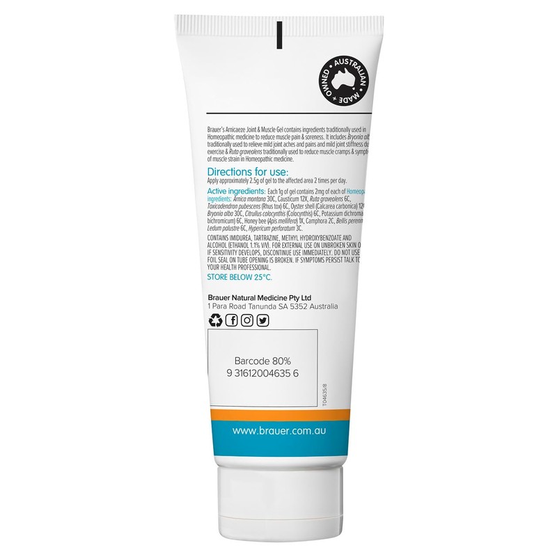 Brauer Natural Arnica Eze Joint and Muscle Gel 100 g