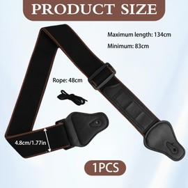 Qaum Bass Guitar Strap Adjustable Leather Ends Weave Guitar Shoulder Straps with Pick Holders for Electric, Acoustic Guitars, Length 85-140cm, Gifts for Kid Adult Music Lovers Graduation Season