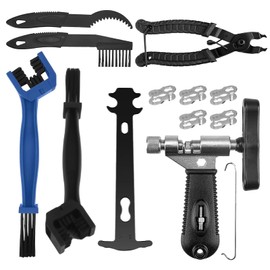 XIAQICA Chain Riveter Bicycle Chain Tool with Bicycle Cleaning Brush Chain Lock Pliers Chain Pliers and 5 Pieces Bicycle Chain Rivets for 6-12 Speed Chain Pliers Bicycle Chain