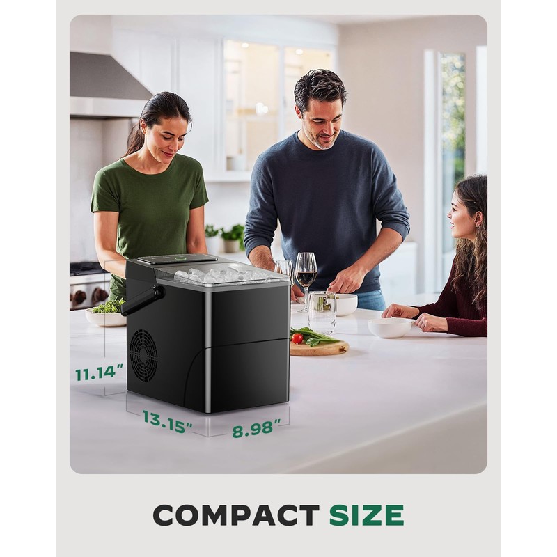 Totnz Boost Ice Maker with 2.5L Expanding Ice Basket &