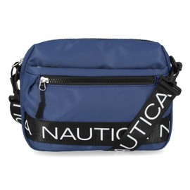 Nautica Nylon Bean Crossbody/Belt Bag with Adjustable Shoulder Strap, Indigo, indigo