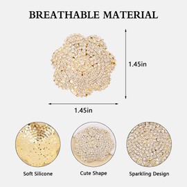 jascaela Women's Shiny Rhinestone Tassel Nipple Covers Luxury Reusable Metal Rave Breast Petals Gold Flower