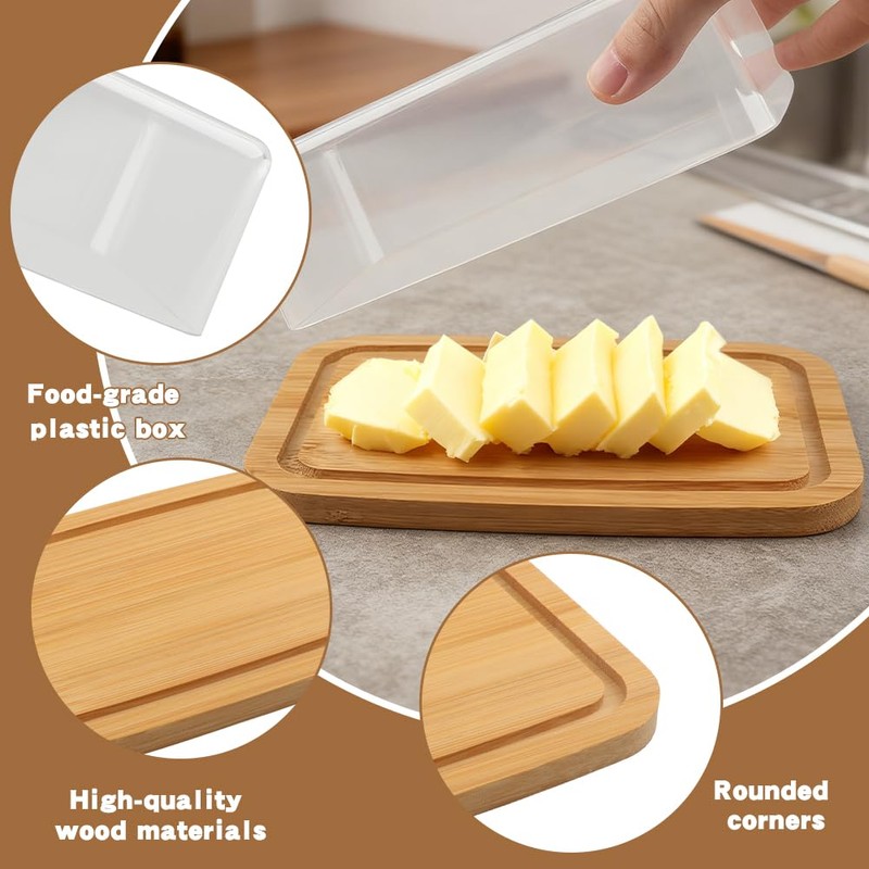 Butter Dish with Lid and Slicer Set for Standard Butter