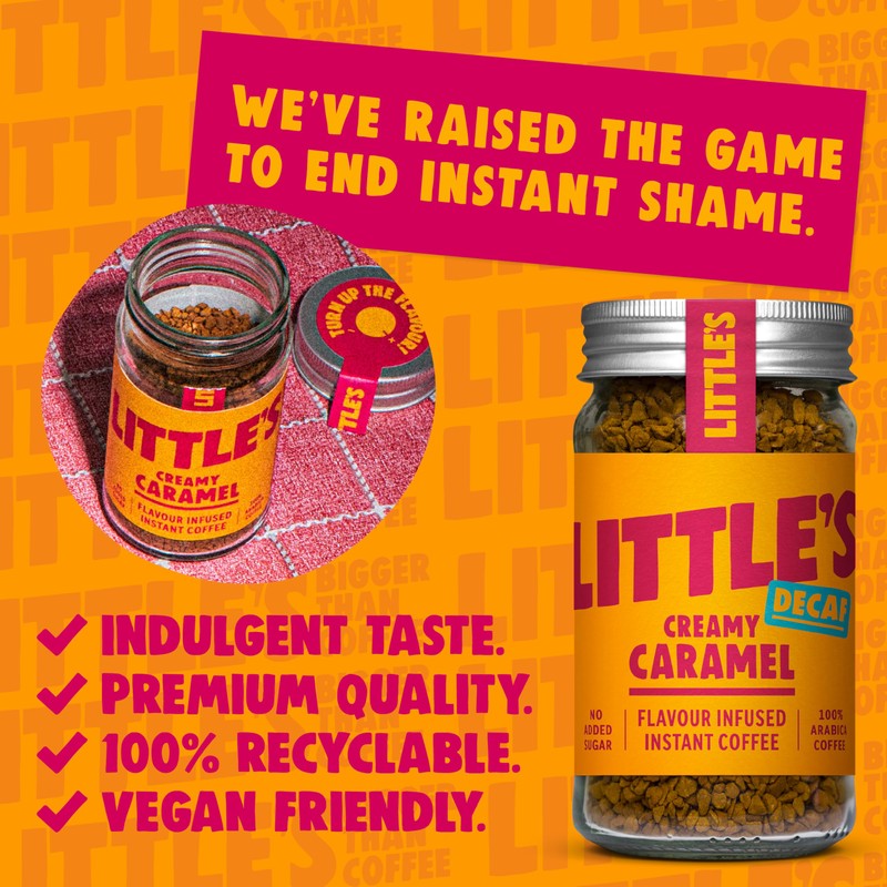Little's Creamy Caramel Flavoured Decaf Instant Coffee, 6 Pack (50g
