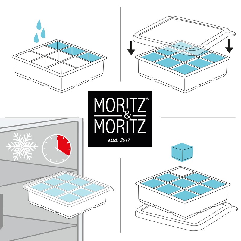 Moritz & Moritz 2 x 9 Square Ice Cube Tray