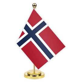 Norway Desk Flag, 30 cm Large Small Norwegian Banner Outdoor, Tiny Print Decor for Office, Home, Table, Desk, Norway