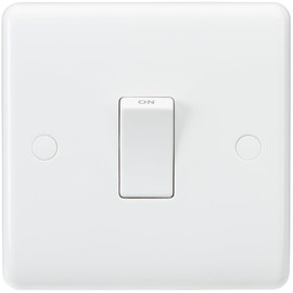 Knightsbridge CU8341N Curved Edge 20 A DP Switch with Neon, White