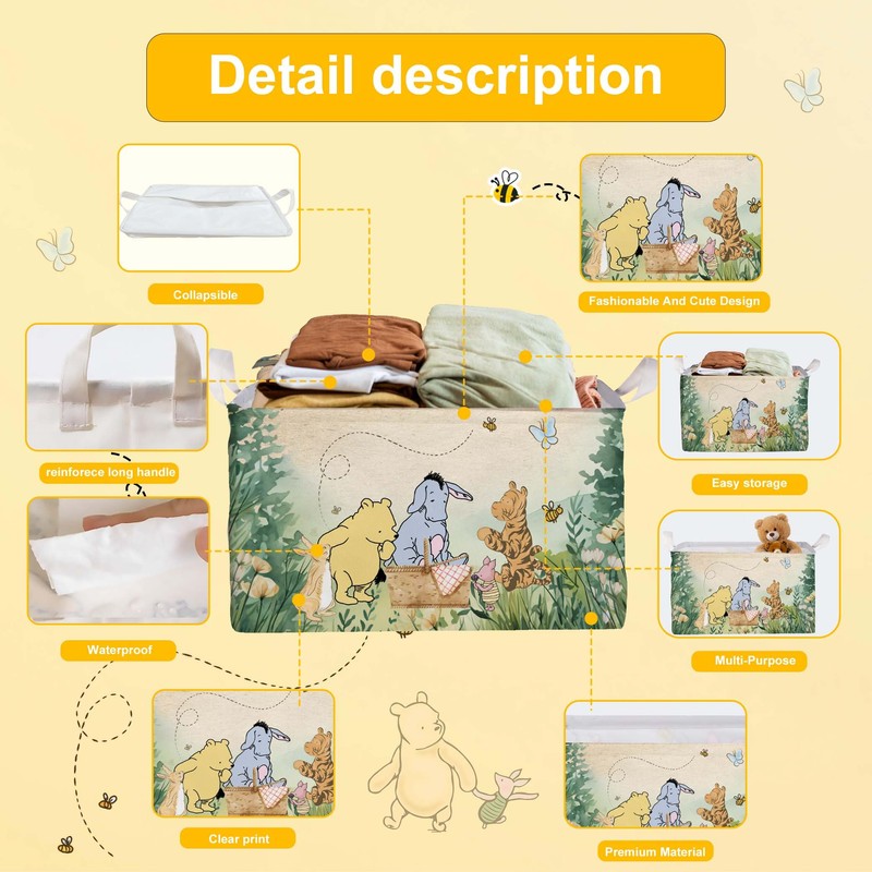 ZsaTuiy Winnie Nursery Decor, the Pooh Baby Stuff, Winnie Storage