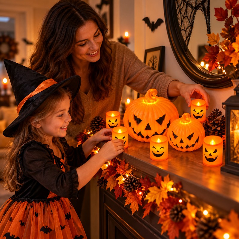 Halloween Pumpkin Skull Ghost Lantern – LED Candle Light Lamp