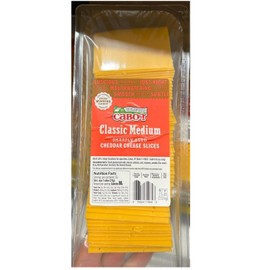 Cabot Classic Medium Sharply Aged Slice Cheddar Cheese 2.5 LB