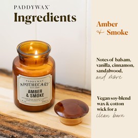 Paddywax ámbar y Humo Vela 56.7 gram de Viaje, Candela Jarra Mediana, Amber & Smoke, 236.58ml (8oz), 1