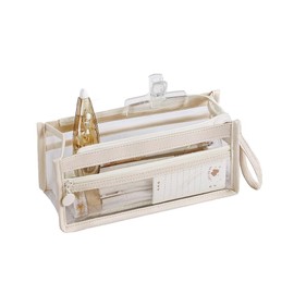 Nannlia Transparent Pencil Case, Large Capacity, Stylish, Cute Korean, Fashionable, Simple, Fundable, Junior High School, High School, College Students, Boys, Girls, white, Japanese