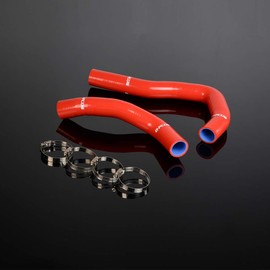 Silicone Radiator Hose Kit Compatible with Honda Integra Type-R/-X/S/IS DC5/Acura RSX K20A Radiator Hose Clamps Kit (Red)