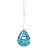 Glitzhome Glass Bird Feeder for Outdoors, 6.75" H Blue Dots