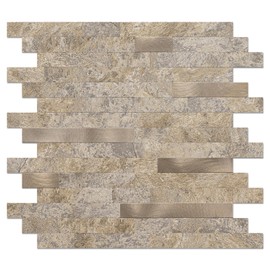 V-MOZZA Peel and Stick Backsplash, 10-Sheet Peel and Stick Tiles PVC Wall Tile Stick on Backsplash for Kitchen Fireplace