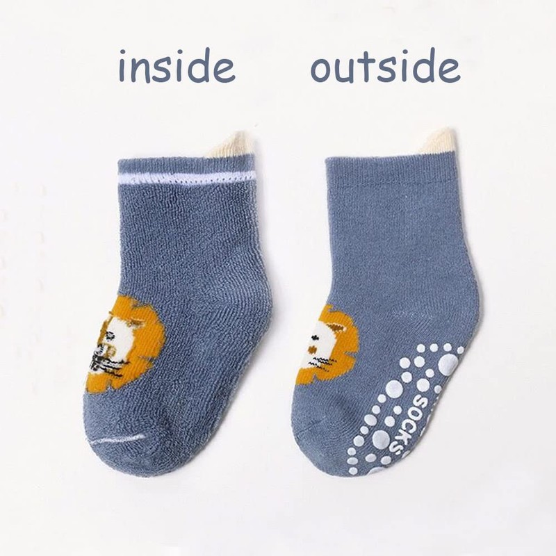 FedMois 6 Pairs Baby Kids Cozy Warm Winter Socks Anti-slip