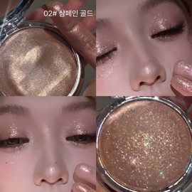 Chacha&Co Water Glow Highlighter Aegyosal Cheek Glow Shimmer Glow Makeup, 1 piece, 02# Champagne Gold / 차차앤코 물광 글로우 하이라이터 애교살 치크 윤광 쉬머 광채 메이크업, 1개, 02# 샴페인 골드