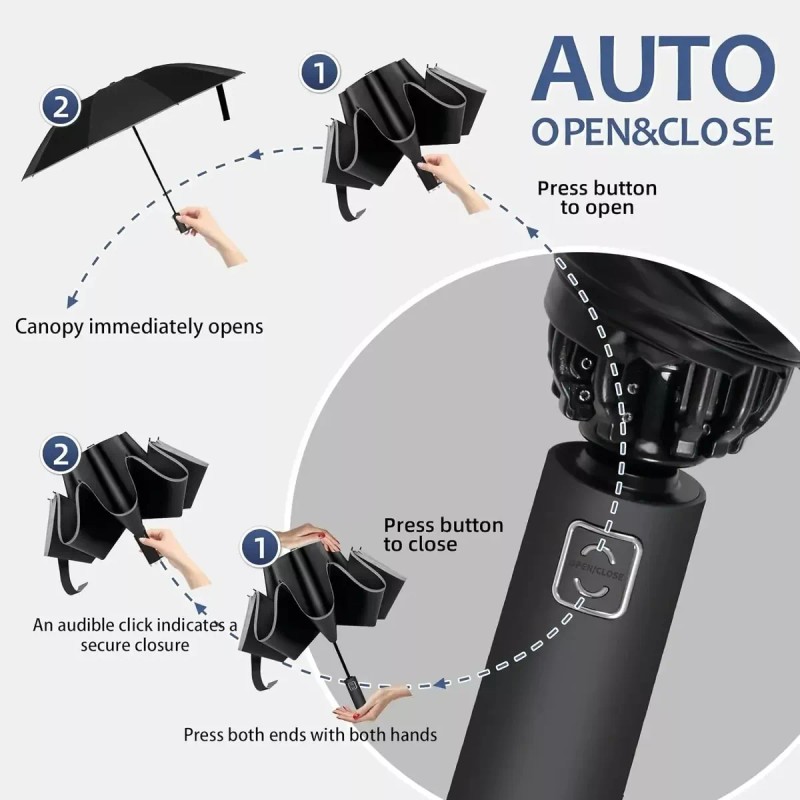 OEM Paraguas Automatico Abre Cierra Con Boton Para Lluvia Y