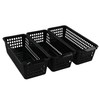 Yarebest 3-pack Small Plastic Handy Basket for Storage (Black)