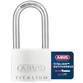 Abus 64TI/40HB40 40 x 40mm Titalium Padlock with Long Shackle Keyed KA6412