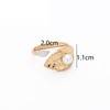 Vacaonio Boho Adjustable Leaf Open Ring Dainty Pearl Leaves Finger