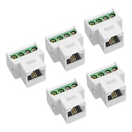 Sarini 5PCS RJ11 Screw Jack CAT3 Telephone Keystone Jack With Screw Terminal On Breakout Board 4 Screws To RJ11 6P4C Female
