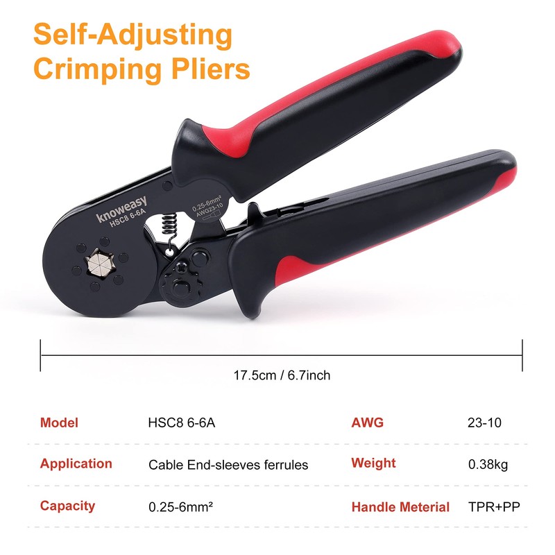 Ferrule Crimp Tool,Knoweasy HSC8 6-6A Hexagonal Ferrule Crimping Tool Used