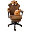 Silla Gamer Ergonómica Capibara, Ajustable en Altura, Reposabrazos Acolchados, Marrón