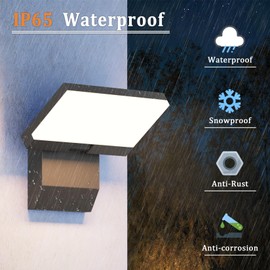 Coinmit 2 Pack Modern Outdoor Wall Light 3000K 24W Porch & Patio Light Hardwired Exterior Sconce 180° Adjustable Head IP65 Waterproof for Garage House Front Door