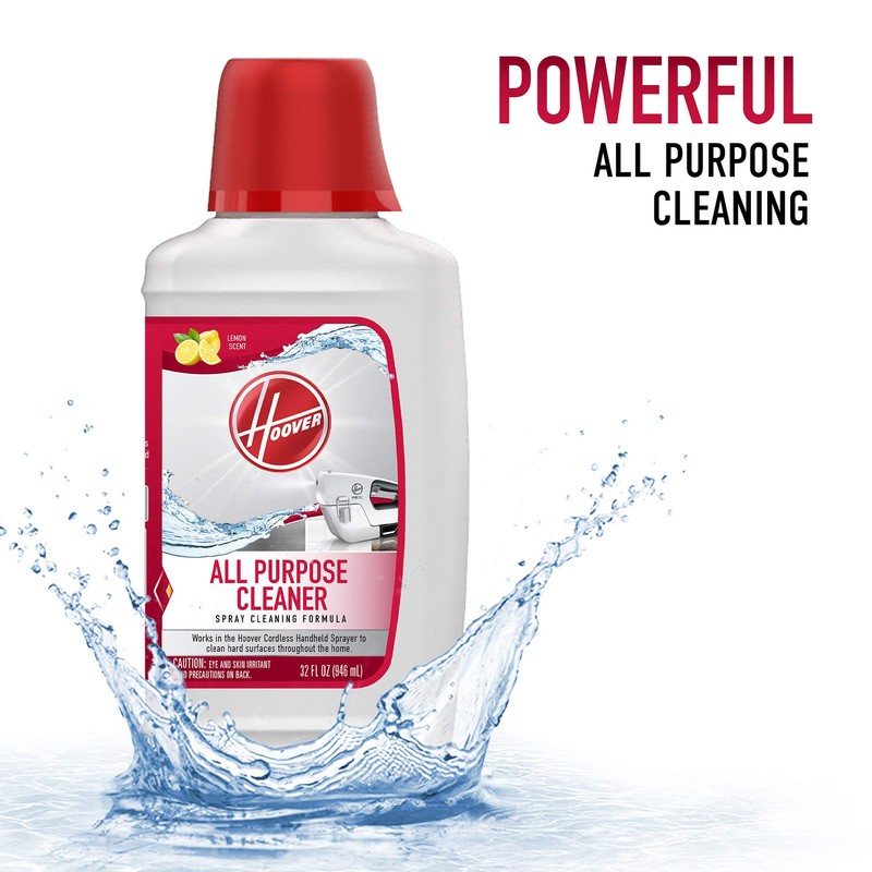 Hoover All Purpose Cleaner Solution, 32 oz., Lemon Scent, For