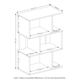 FURINNO Simply Modern 3-Tier Open Book Shelf