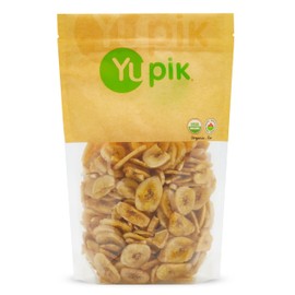 Yupik Organic Sweetened Dried Banana Chips, 14.1 Oz, Gluten-Free, Kosher, Non-GMO, Vegan, Sliced Dried Fruits, Lightly Sweetened, Crunchy Snacks, Ideal for Baking & Topping
