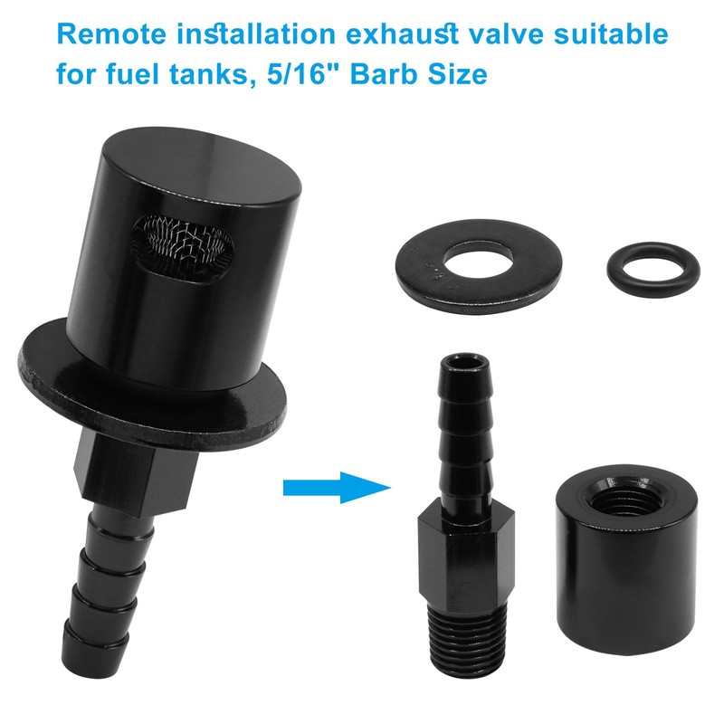LifCratms Black Remote Mount Vent Valve for Fuel Tanks, Roll