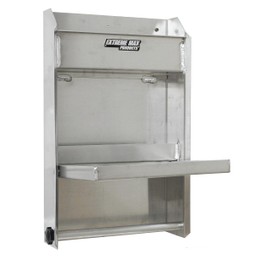 Extreme Max 5001.6053 Junior Aluminum Work Station Storage Cabinet Flip-Out Work Tray with Paper Towel Rack Organizer for Enclosed Race Trailer Shop Garage Storage,Silver