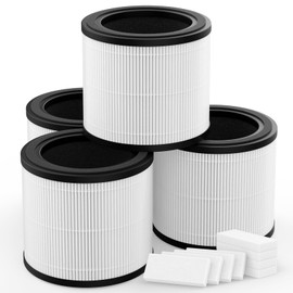SAKEGDY AP2303 Air Filter Replacement Compatible with KOIOS Air Puri Fier, 3-in-1 True HEPA Filter, High-Efficiency Air Puri Fier Filter Smoke, Dander, Odor, Pollen, 4 Pack with 8 Aroma Pads
