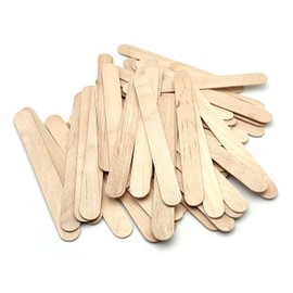50PCS Natural Wooden Sticks Tongue Deaders Ice Cream Sticks Ice Ice Ice Sticks DIY Strips Creativity Decoration DIY Popsicle Waxing Woods Lollipop (NATURAL, LARGE)