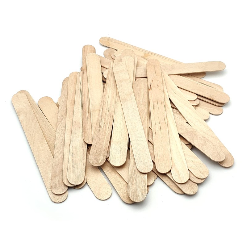 50PCS Natural Wooden Sticks Tongue Deaders Ice Cream Sticks Ice