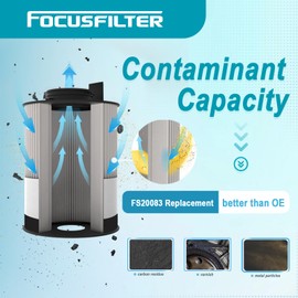 FOCUSFILTER FS20083 A0000905051 OEM Grade Fuel Water Separator Filter, Compatible with Freightliner Cascadia, fits Cummins ISX Detroit Diesel DD13 DD15 DD16 Engines Replace A48507 PF46145 L20083F