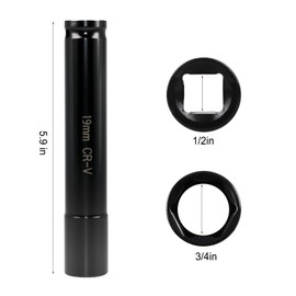 19mm Deep Impact Socket, 3/4" Socket 1/2" Drive Truck Cage Bolt socket, Heat-Treated CR-V Steel 6 Inch Length (19MM-1PCS)