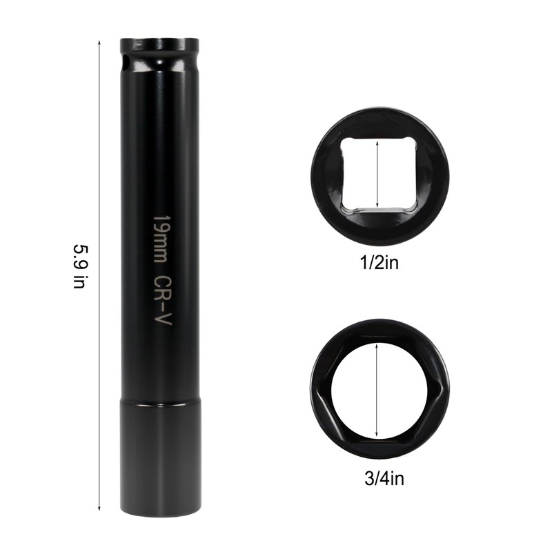 19mm Deep Impact Socket, 3/4" Socket 1/2" Drive Truck Cage