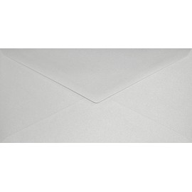 Netuno 100 Long White Pearlescent Felt Textured envelopes DL 110x220mm 4.33x8.66″ 110gsm Sirio Pearl Merida White gummed Pointed Flap no Window for Wedding Invitations Greeting Cards Christmas Gifts