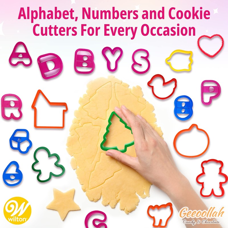 Wilton Cookie Cutters Alphabet Numbers and Holiday 101-Piece Set