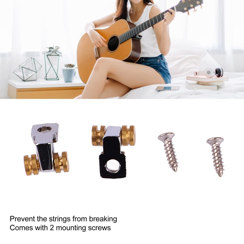 Fockety Electric Guitar Roller String Tree Retainer, Brass Zinc Alloy