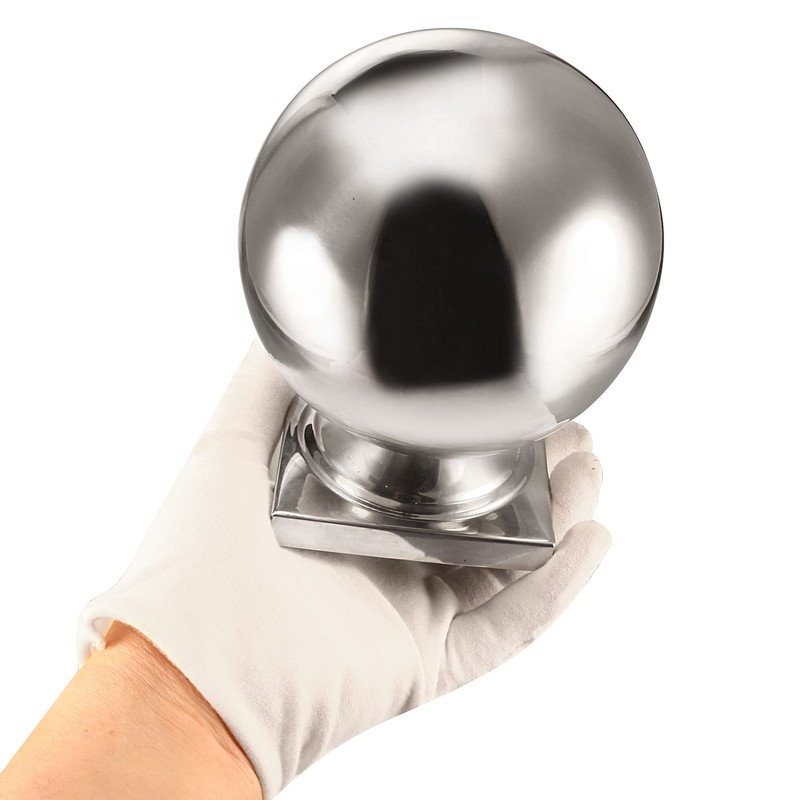 Sourcingmap 80mmx80mm Ball Top Cap 201 Stainless Steel Silver Tone