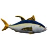 Simulation Tuna Plush-Yellow15.75" Thunnus Albacares Stuffed Animal,Soft Tuna Plush Toy,